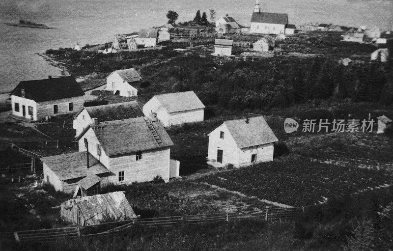 加拿大萨斯喀彻温省鹈鹕海峡的城镇景观- 1919